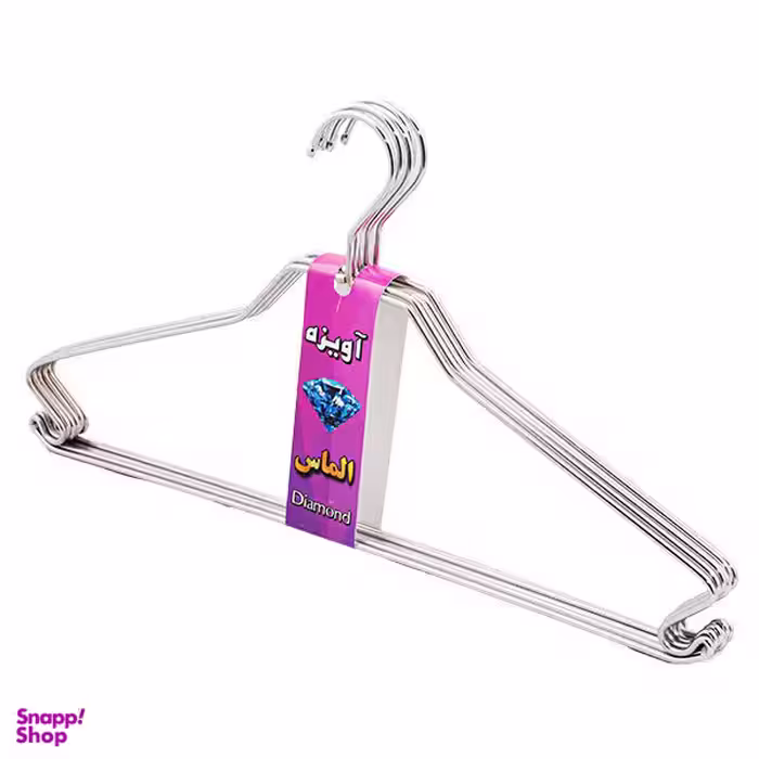 چوب لباسی الماس مدل St - diamo 6 بسته بندی 6 عددی