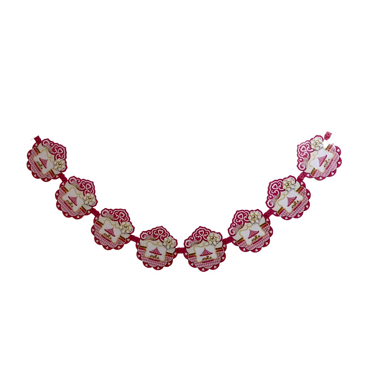 ریسه تولد طرح کاروسل صورتی