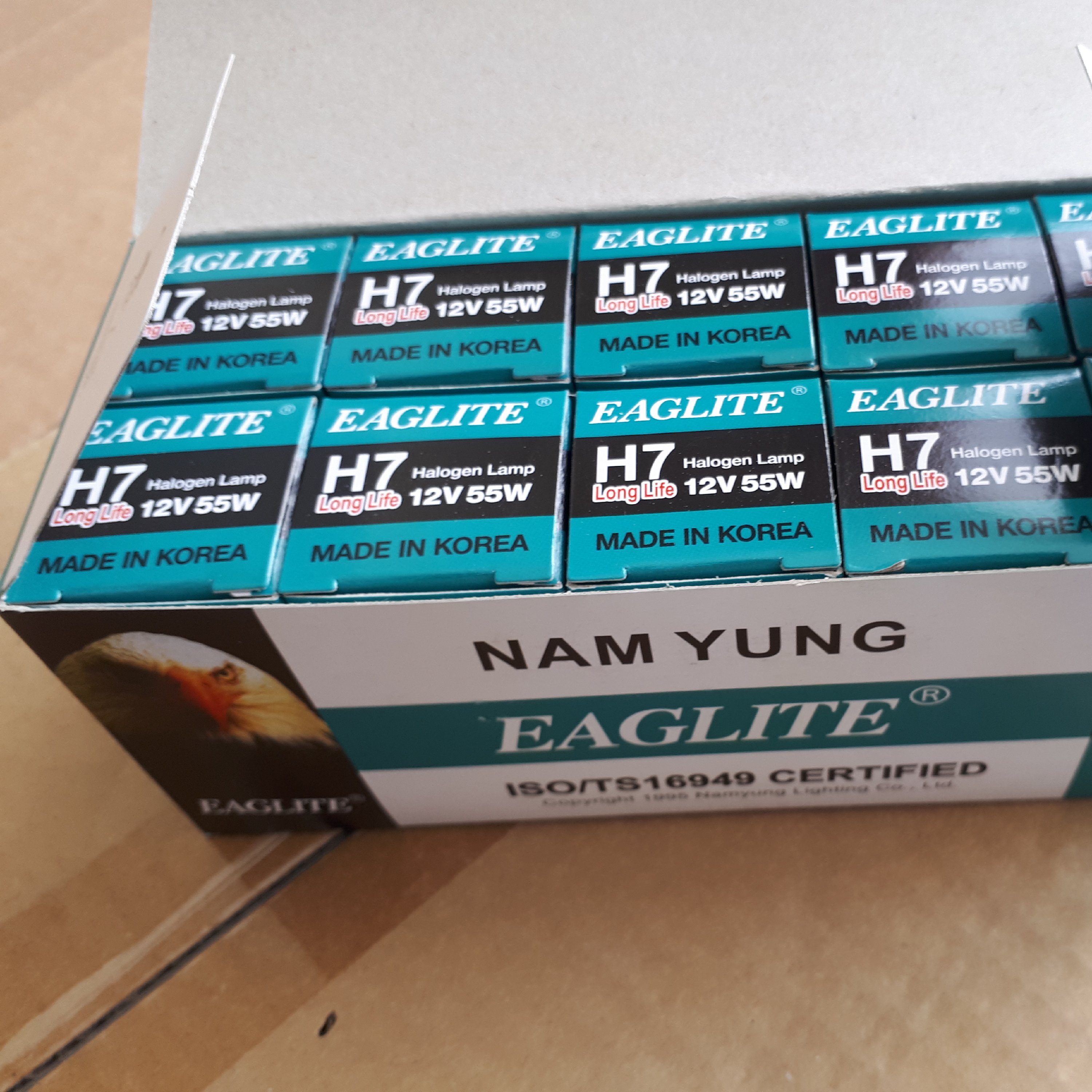 دو عددلامپ هالوژن جلو خودرو H7 اگلایت (عقاب) اصلی ساخت کره 12V 55W (دو فیش پرشیایی)با ضمانت اصالت کالا