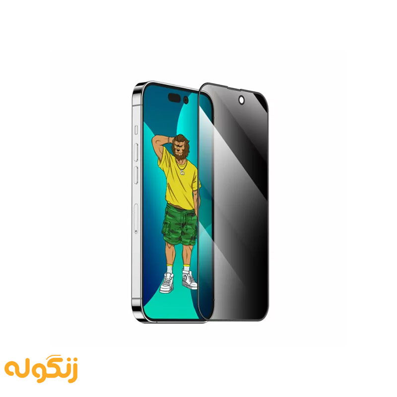 گلس گرین لاین مدل 3D Silicone Privacy مناسب برای گوشی موبایل IPhone 14 pro max - زنگوله