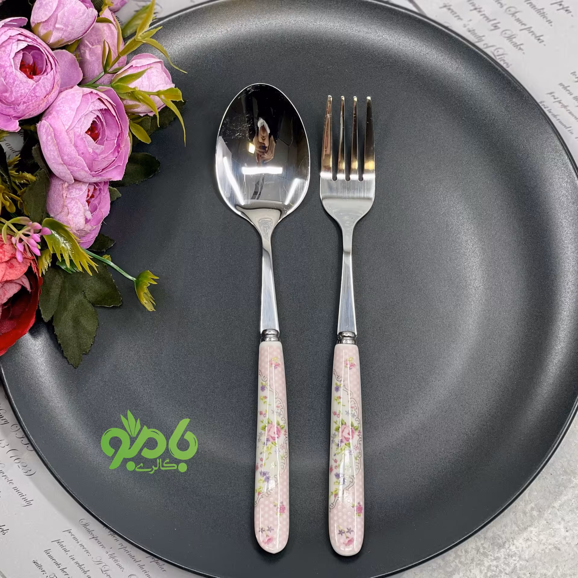 قاشق چنگال سرامیک گل ریز