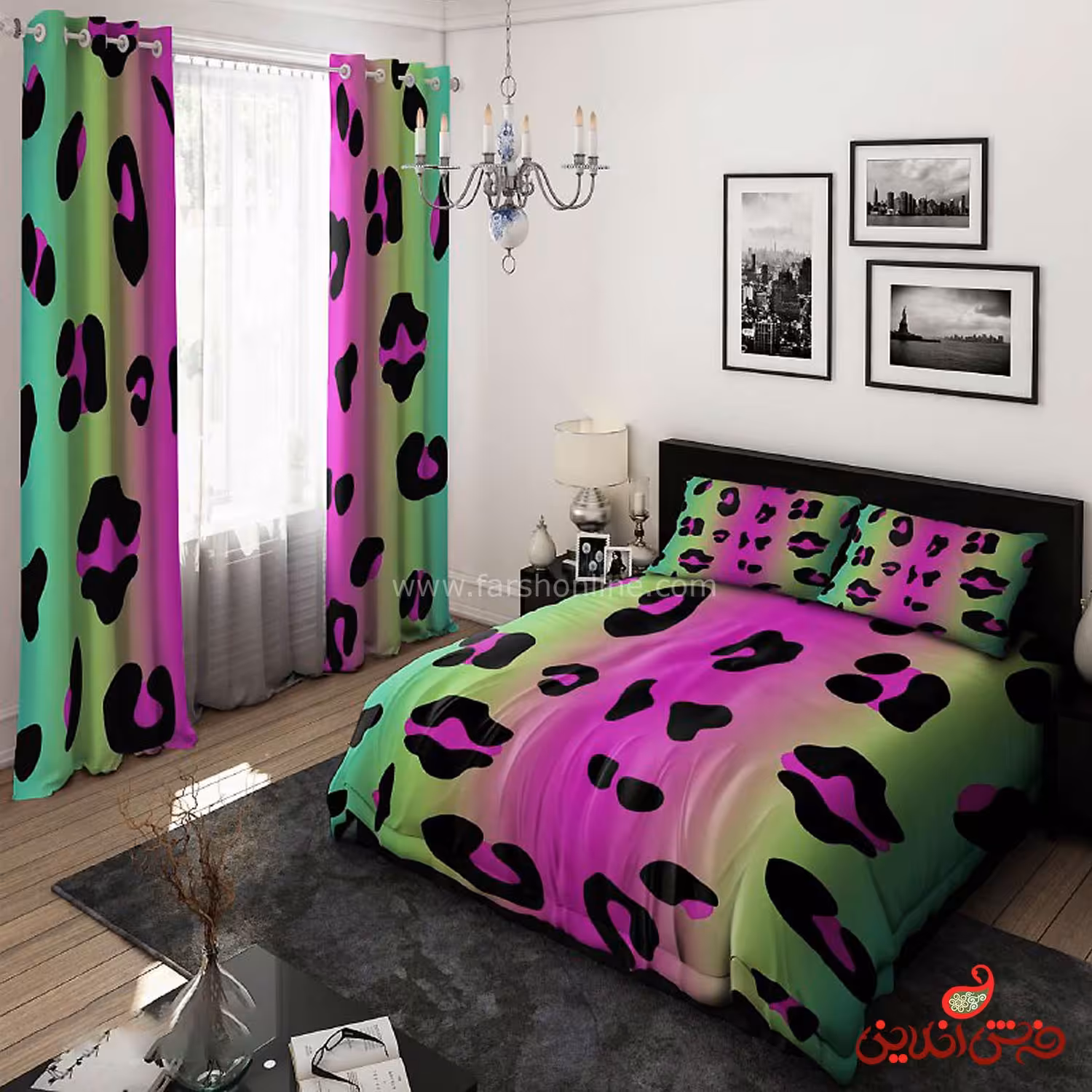 روتختی پلنگی سبز بنفش کد 15263