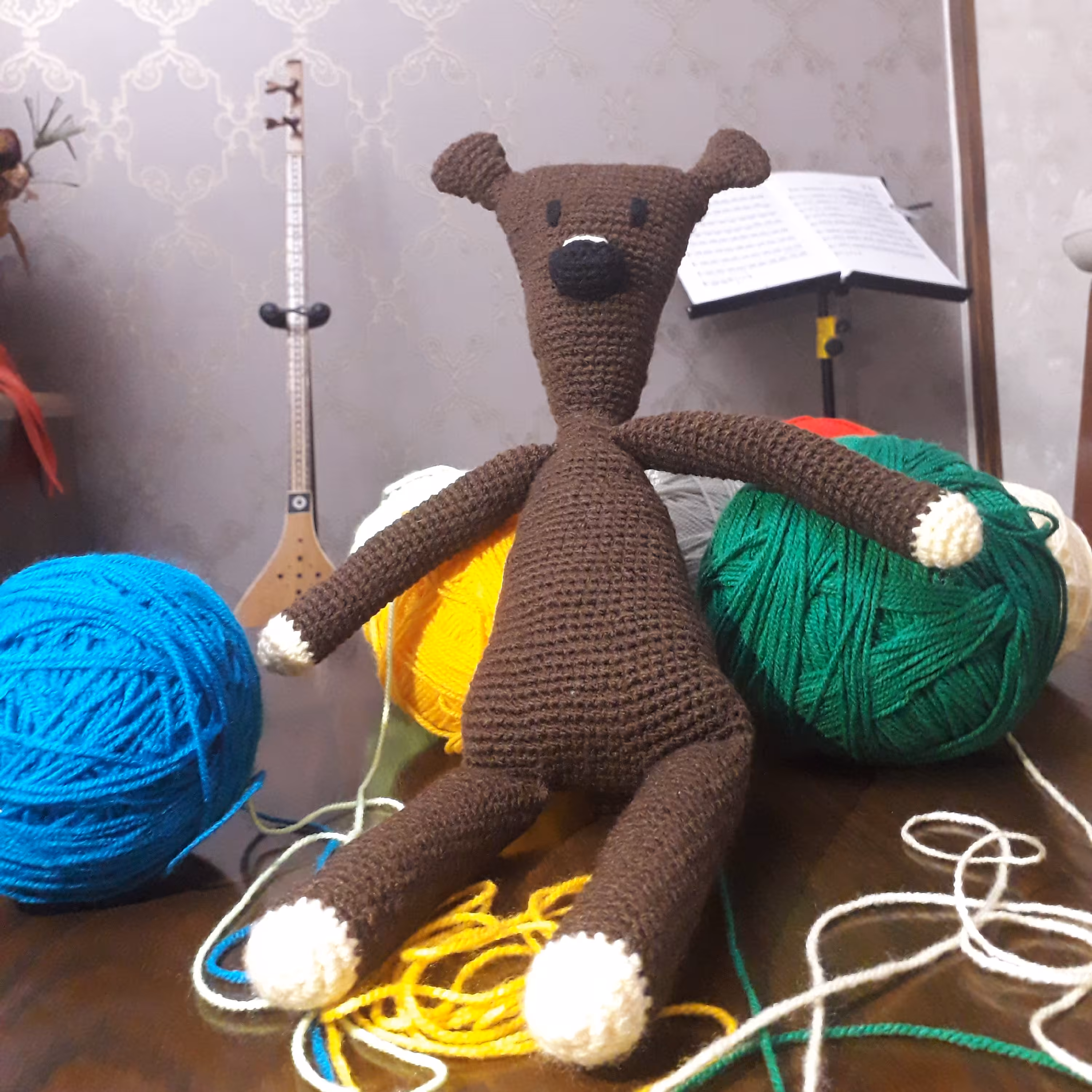 عروسک بافتنی تدی خرس مستربین