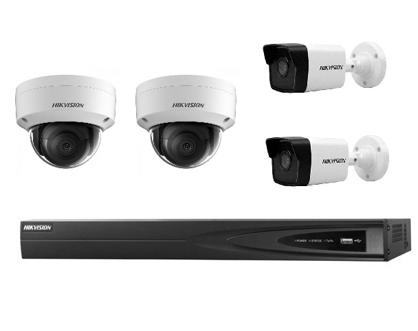 ضبط کننده ویدئویی هایک ویژن مدل DS-7604NI-Q1/4P همراه با 4 دوربین