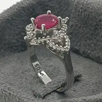 ست نقره زنانه جواهر یاقوت  سرخ کد 1287