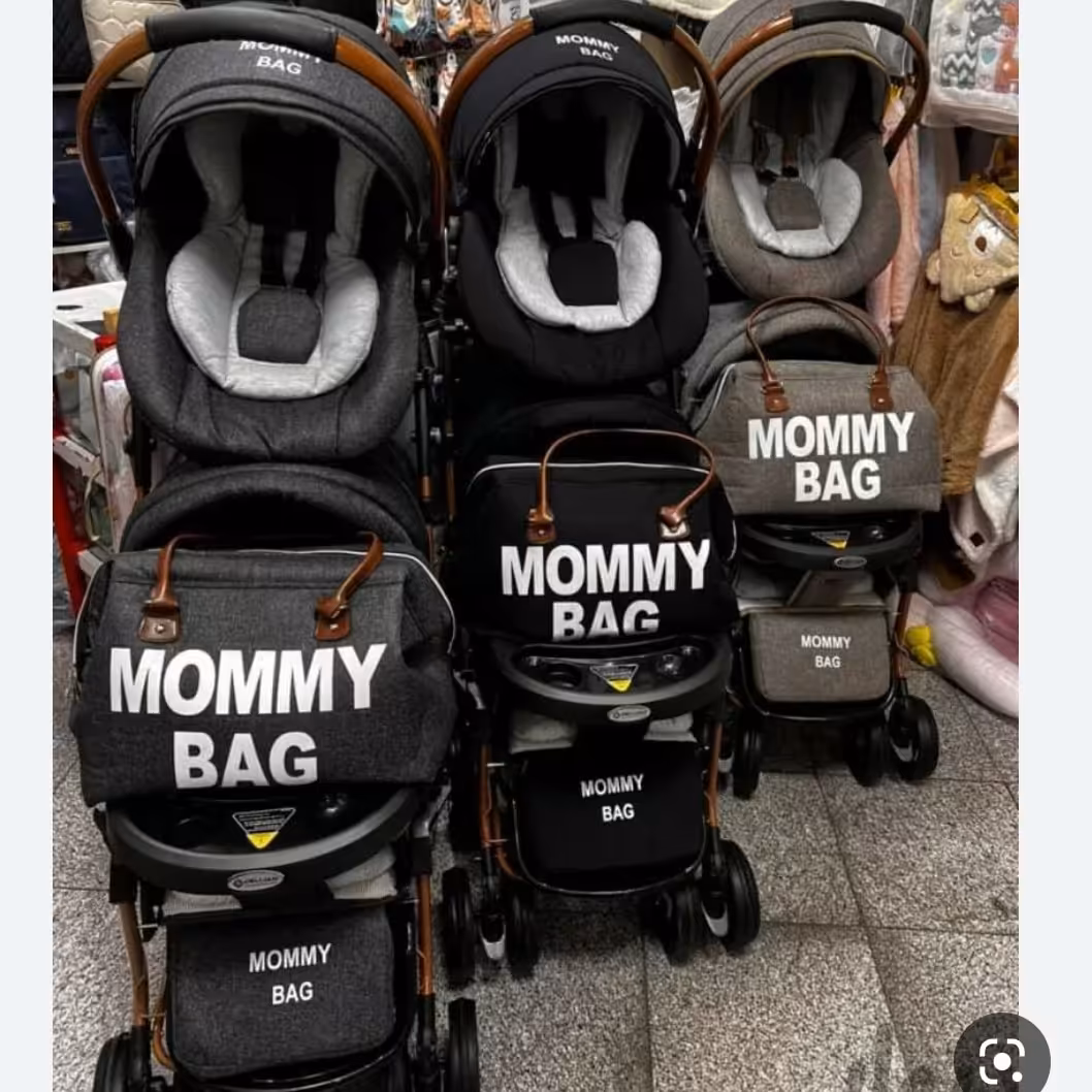 سرویس کالسکه چهار تکه نوزاد مدل مامی بگ  با اسکلت دلیجان 