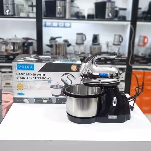 همزن کاسه دار ولگا 250وات کاسه استیل چرخشی ، دارای تیغه خمیرزن