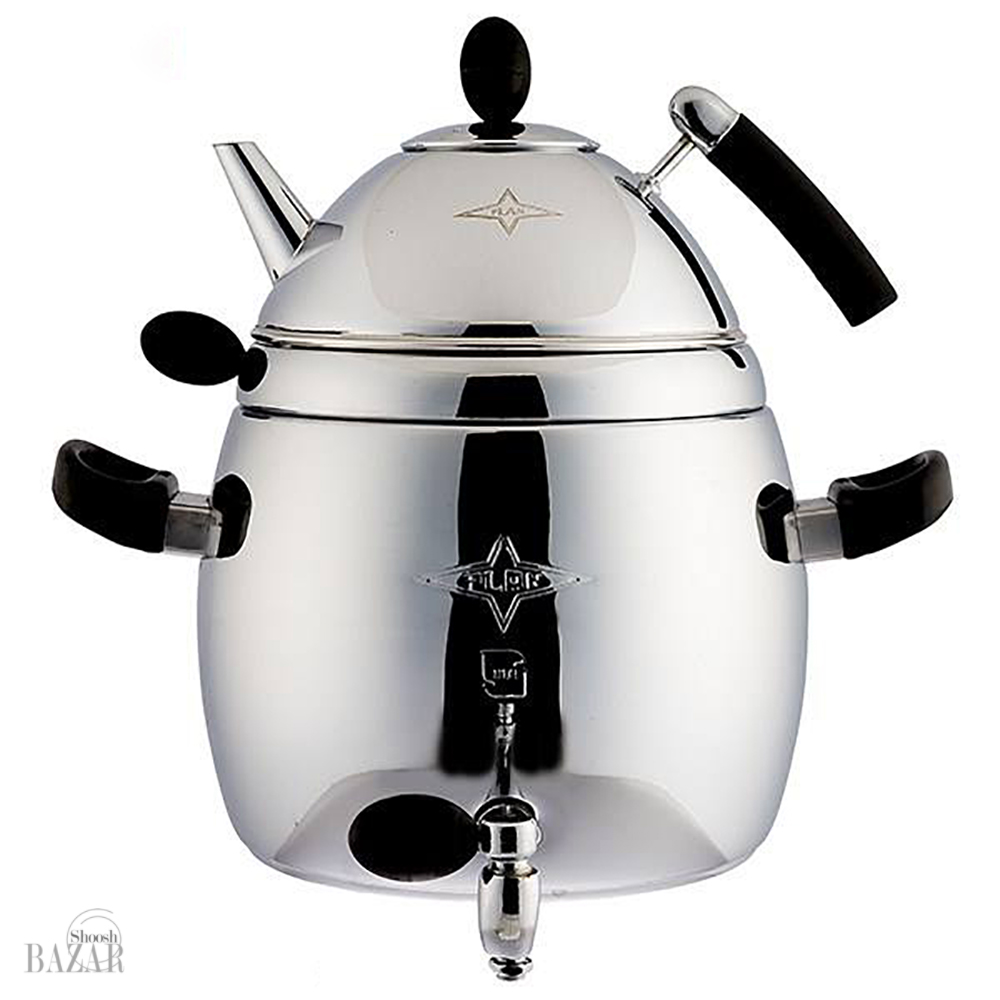 ست کتری و قوری رو گازی شیردار استیل 5 لیتر پلان کد 5160