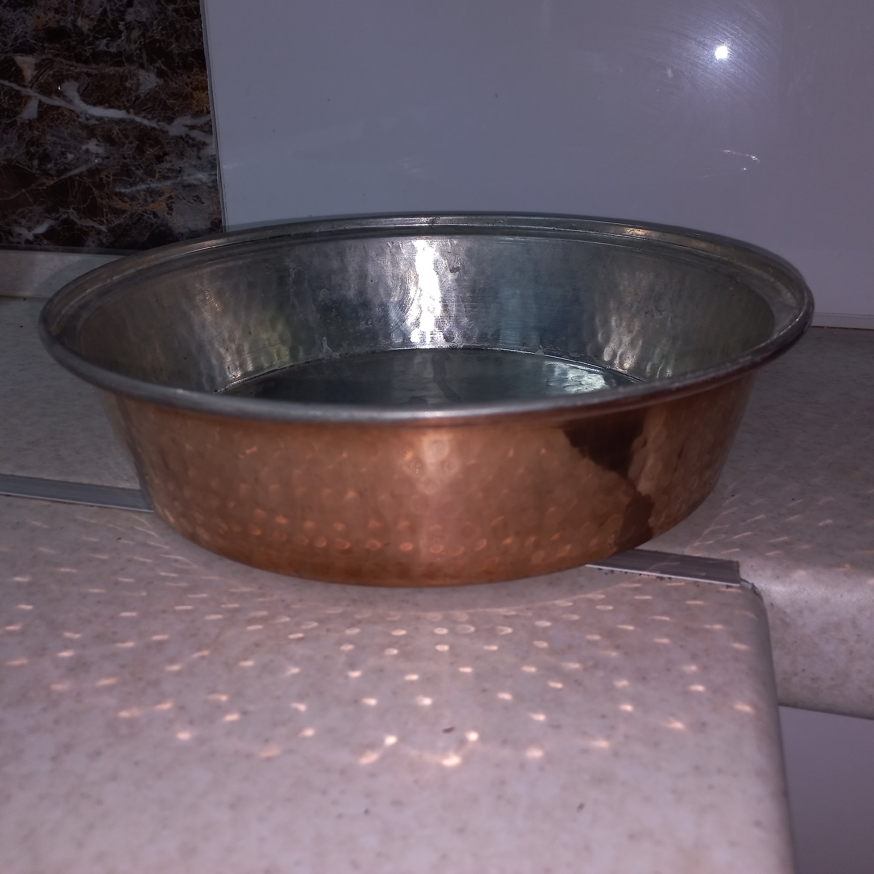 ماهی تابه چکشی بدون دسته مسی سایز2قطر:29سانتی متر