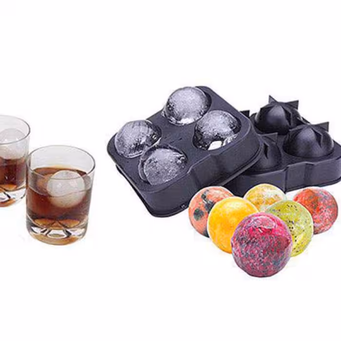 قالب یخ کروی طوسی رنگ جنس پلاستیک یخ کروی