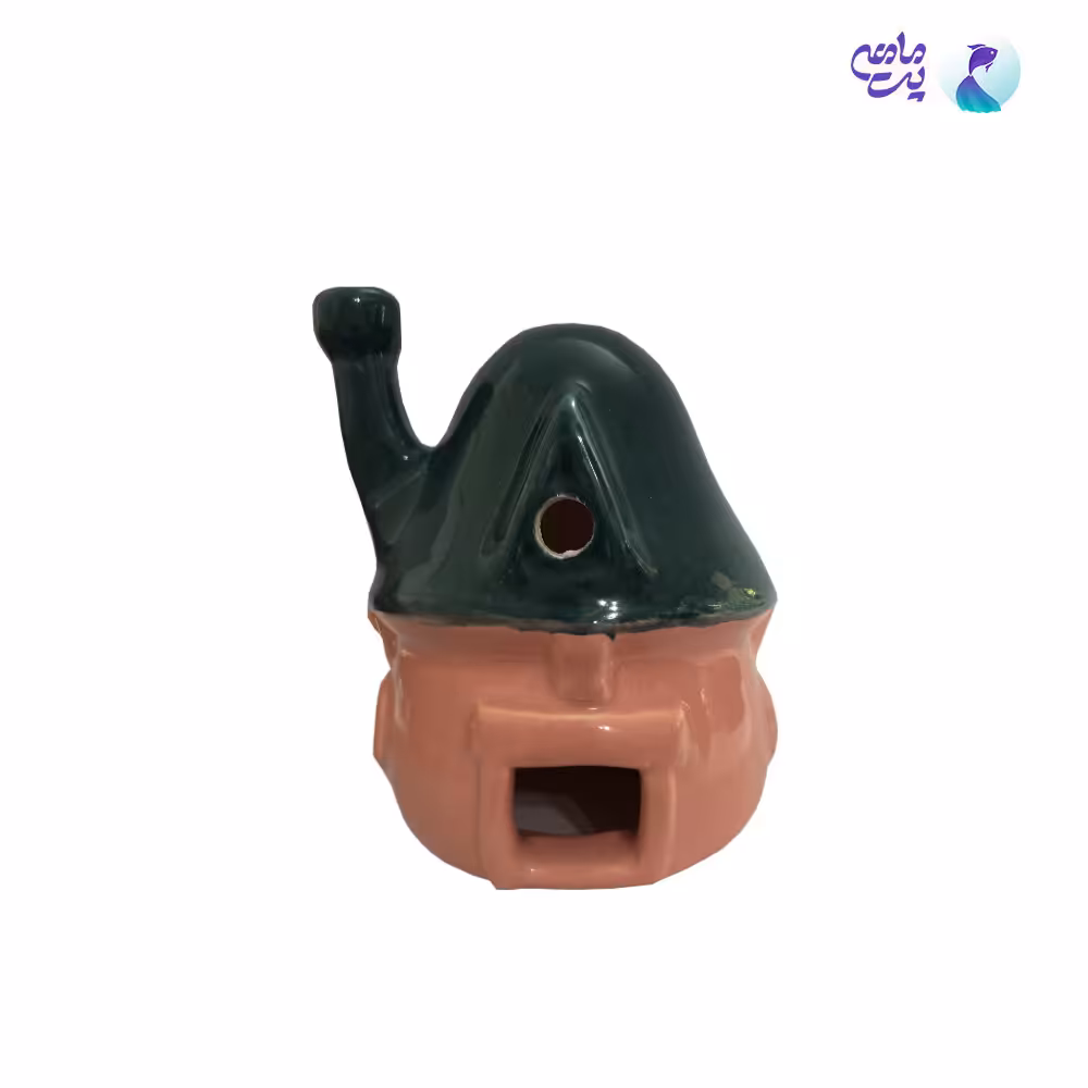 دکور سرامیکی آکواریوم طرح خانه اسمورف بزرگ کد K54-8