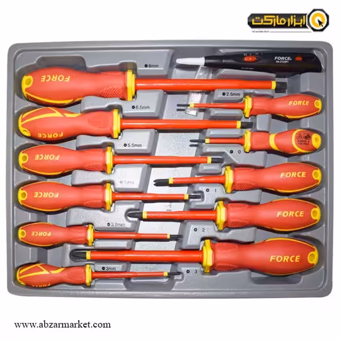 ست پیچ گوشتی دوسو و چهارسو فورس 12 عددی مدل 2125N