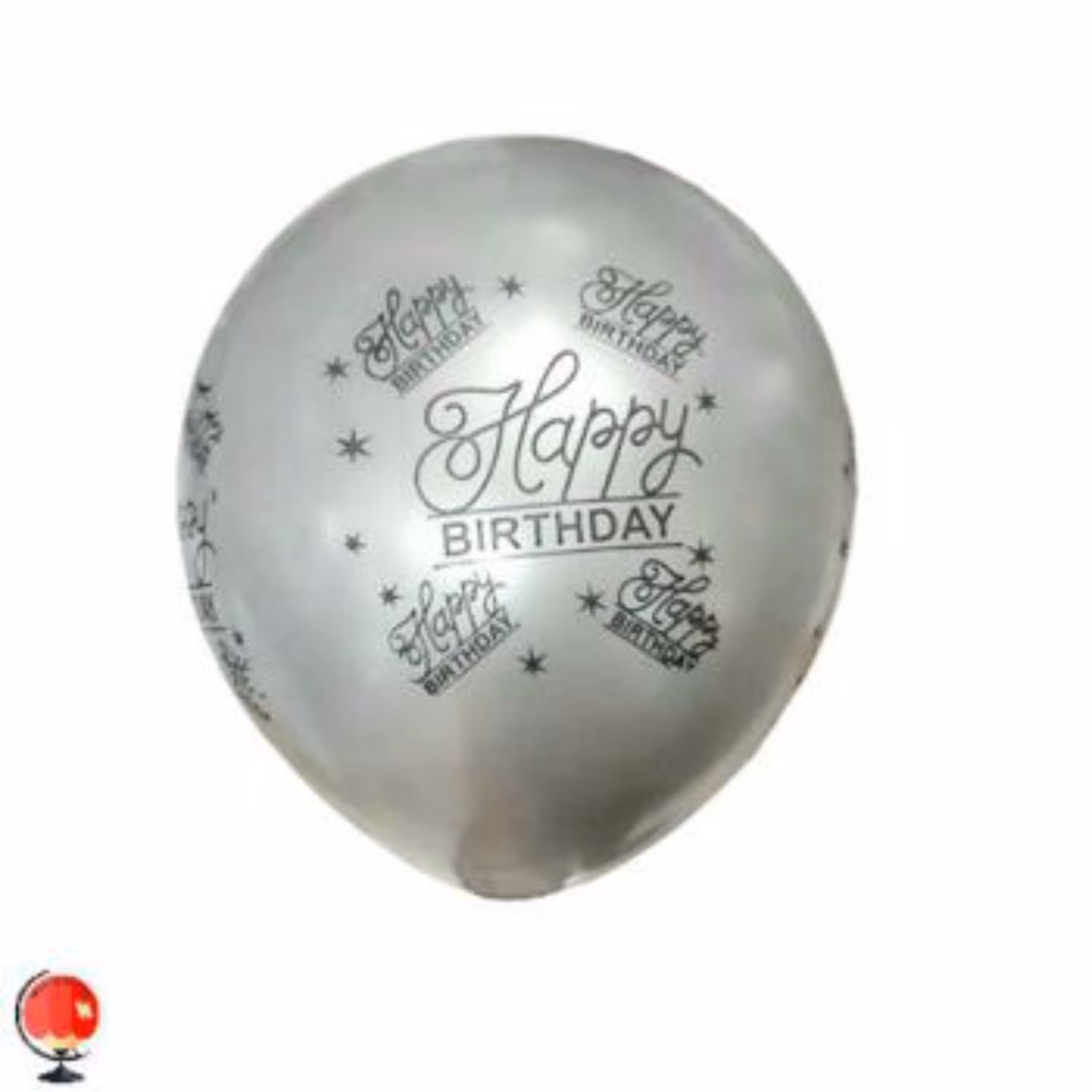 بادکنک نقره ای چاپ دار HAPPY BIRTHDAY سایز 12 اینچ