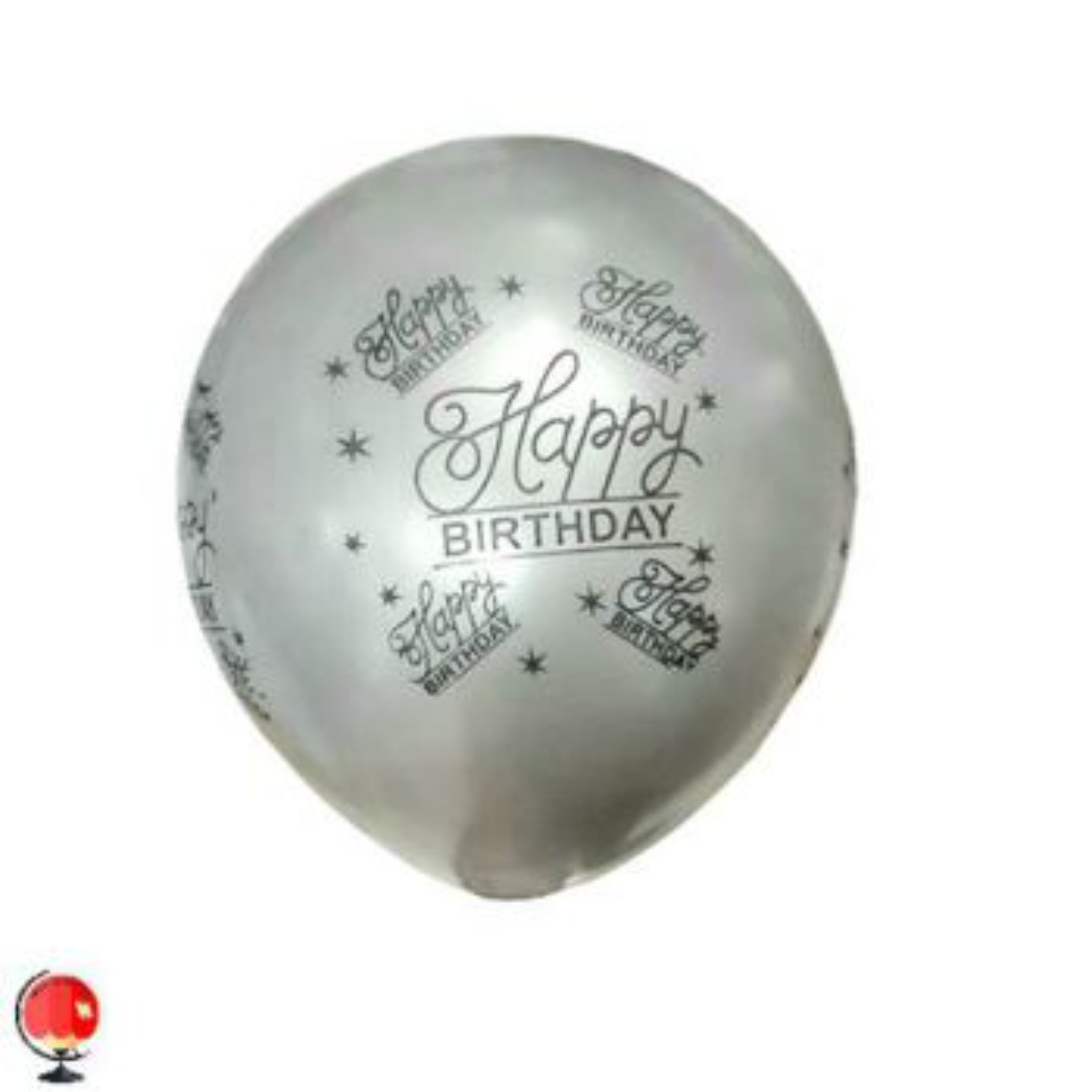بادکنک نقره ای چاپ دار HAPPY BIRTHDAY سایز 12 اینچ