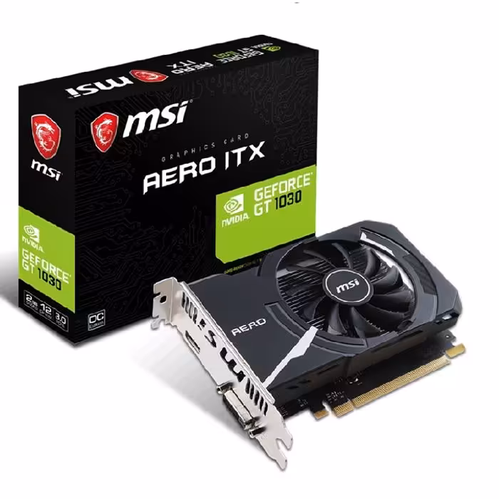 کارت گرافیک ام اس آی مدل GT 1030 AERO ITX DDR4 با ظرفیت 2 گیگابایت