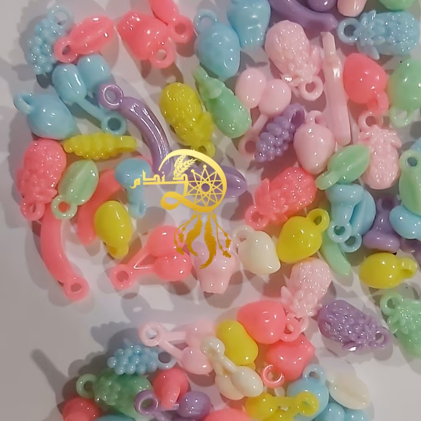 مهره پاسنیلی طرح میوه رنگی رنگی ده عددی