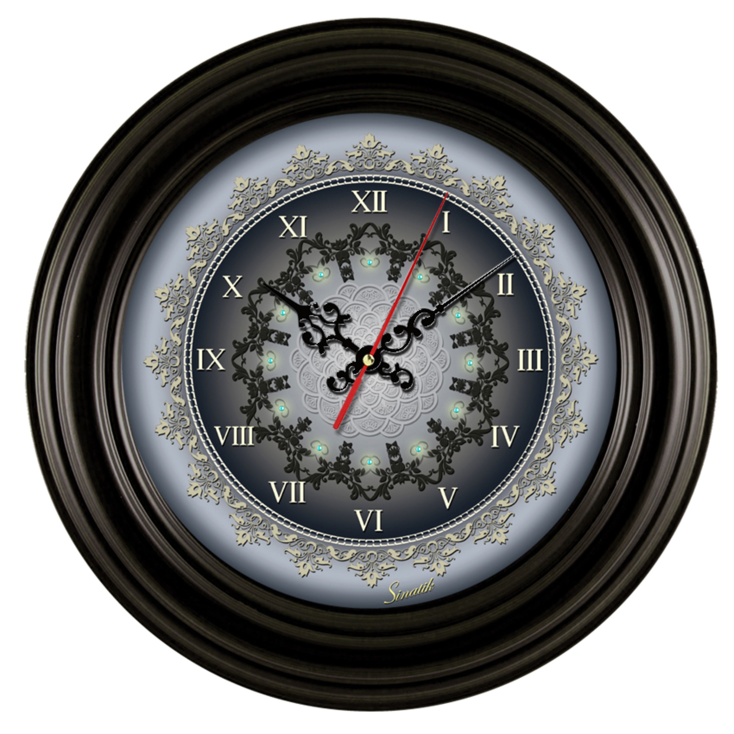 ساعت دیواری مشکی 30سانت