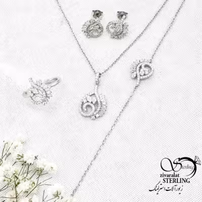 سرویس جواهری نقره ایتالیا عیار925 کد 15401