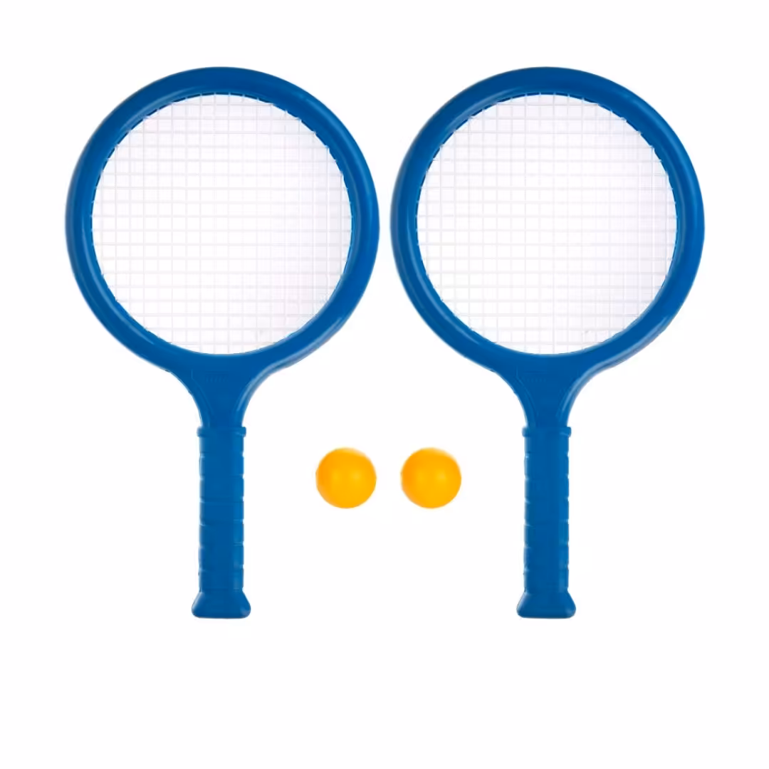 اسباب بازی راکت تنیس مجموعه 2 عددی به همراه دو عدد توپ آبی