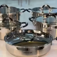 سرویس قابلمه استیل 10 پارچه دو درب عرشیا