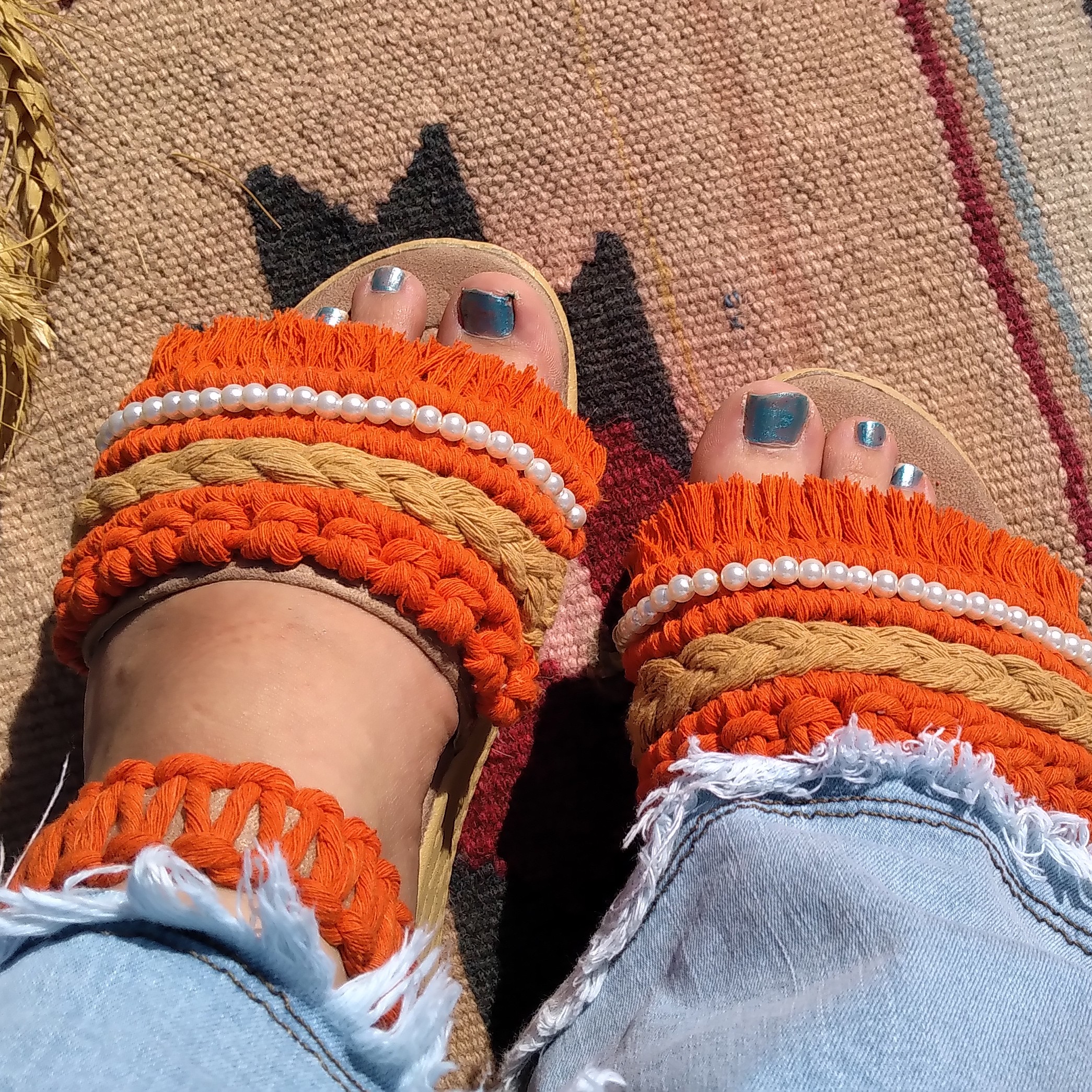 صندل لژ دار مکرومه