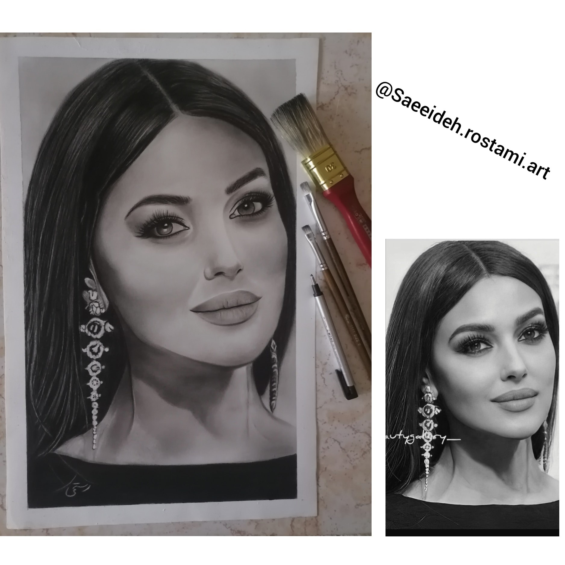 سیاه قلم طرح چهره 5