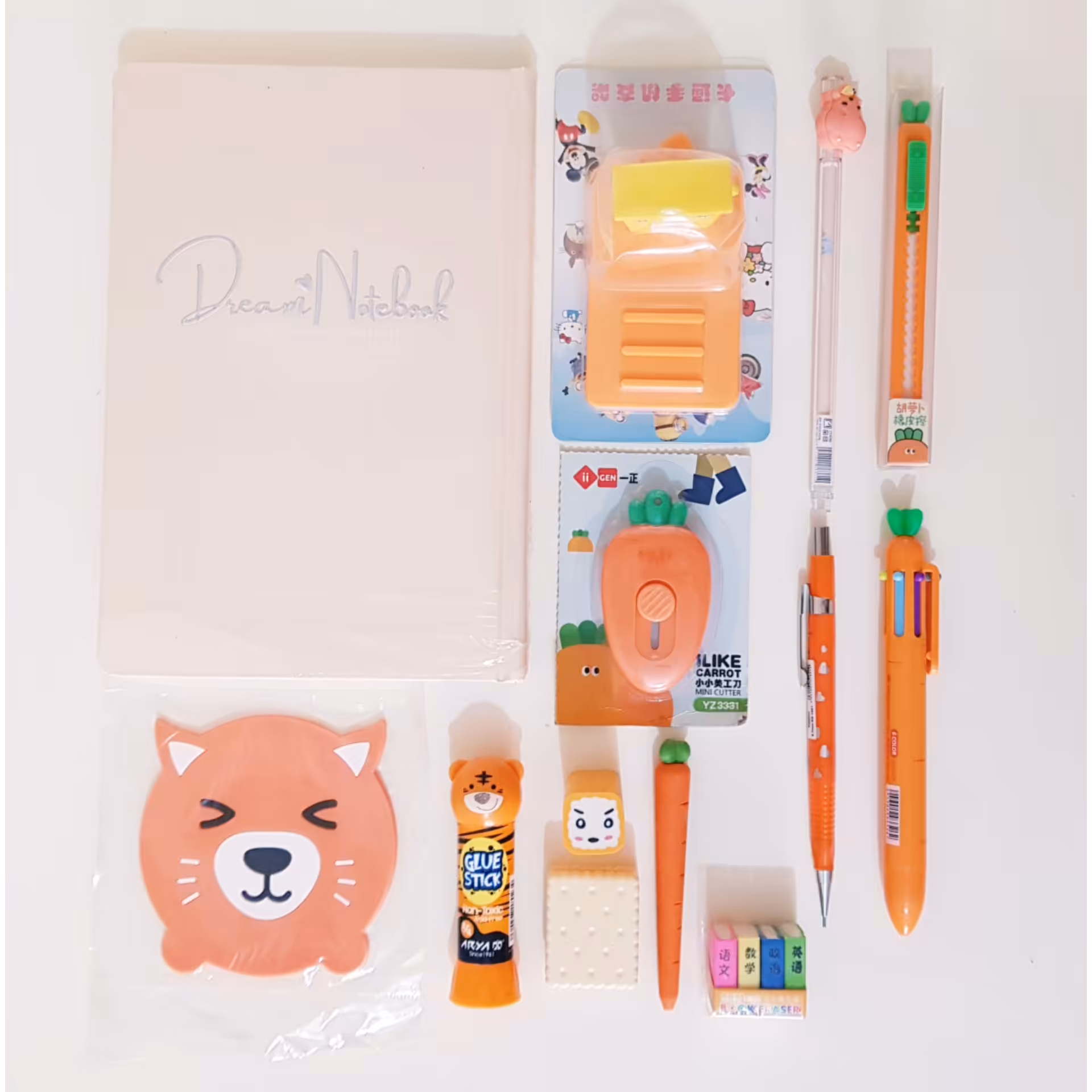 پک نوشت افزار نارنجی دخترونه و پسرونه