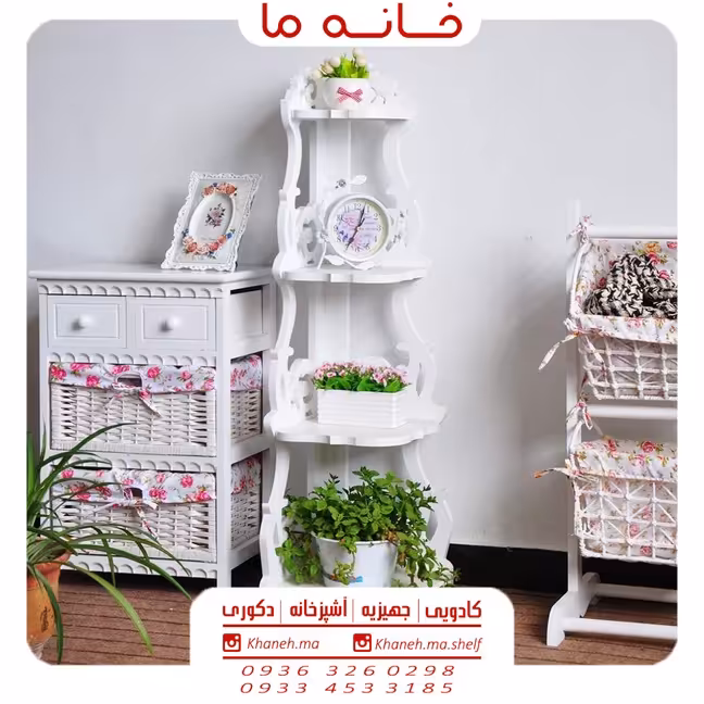 شلف گلدان کنج بزرگ به کوچک
