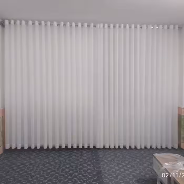 پرده حریر ساده پانچ آماده متراژ 16.5متر در ارتفاع دلخواه شما