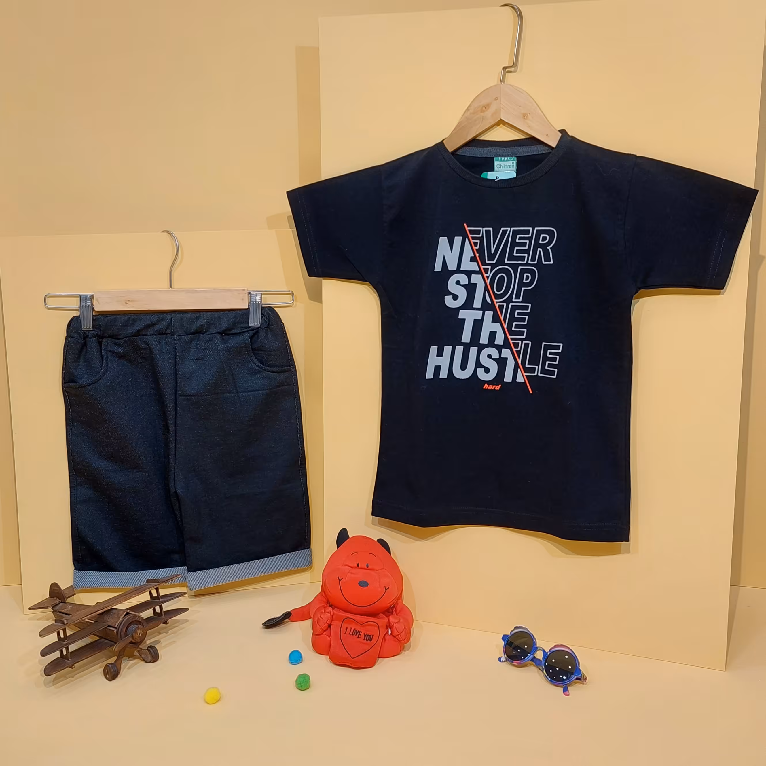 تیشرت شلوارک پسرانه مشکی