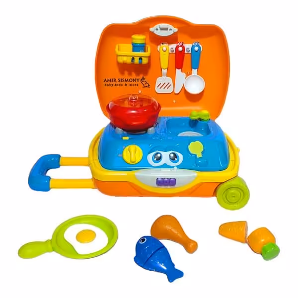اسباب بازی آموزشی ست آشپزخانه چمدانی برند Hola Toys کد 3108 اورجینال