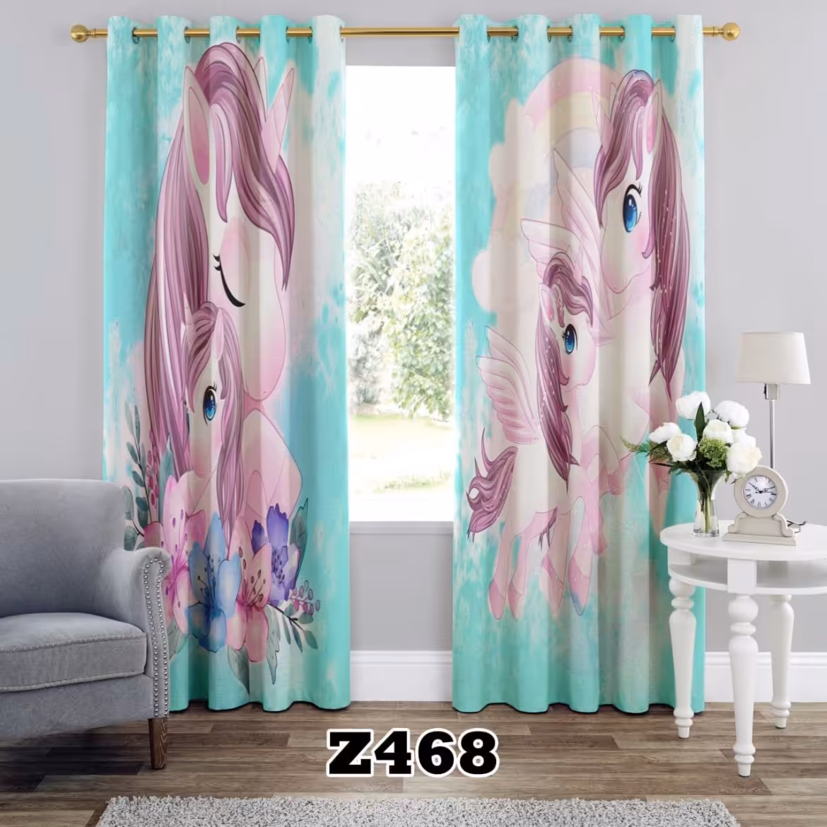 یک عدد پنل پرده اماده طرح اسب z468