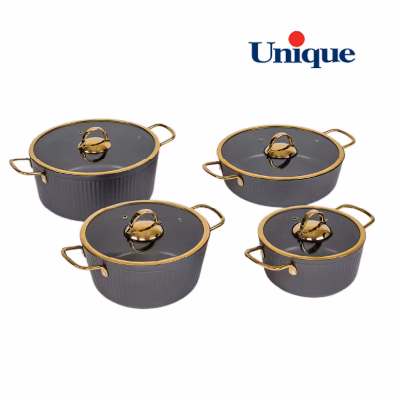 سرویس قابلمه یونیک 8 پارچه فلورانس 8402 طوسی