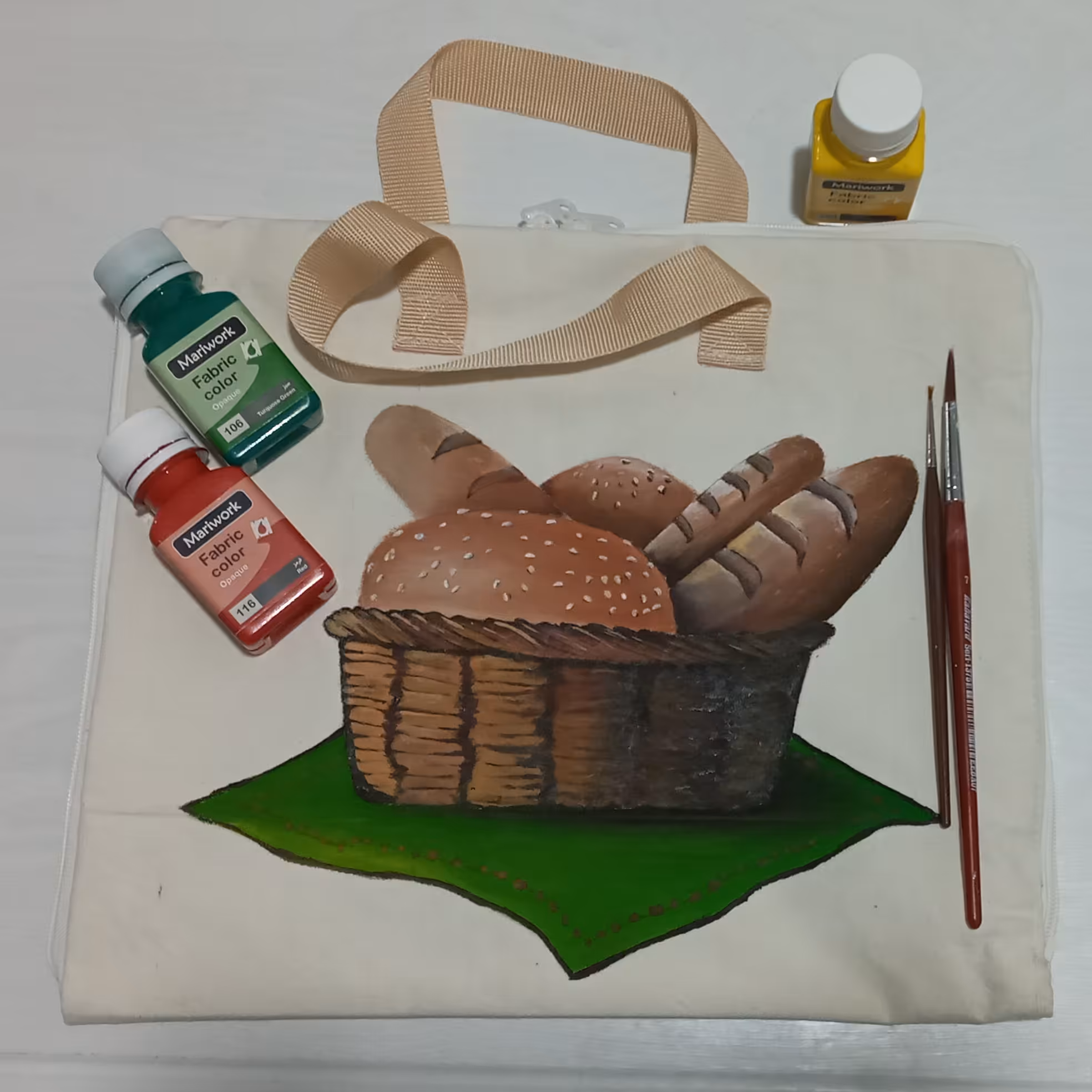 کیسه خرید نان و نگهداری از نان در یخچال  با پارچه متقال درجه یک