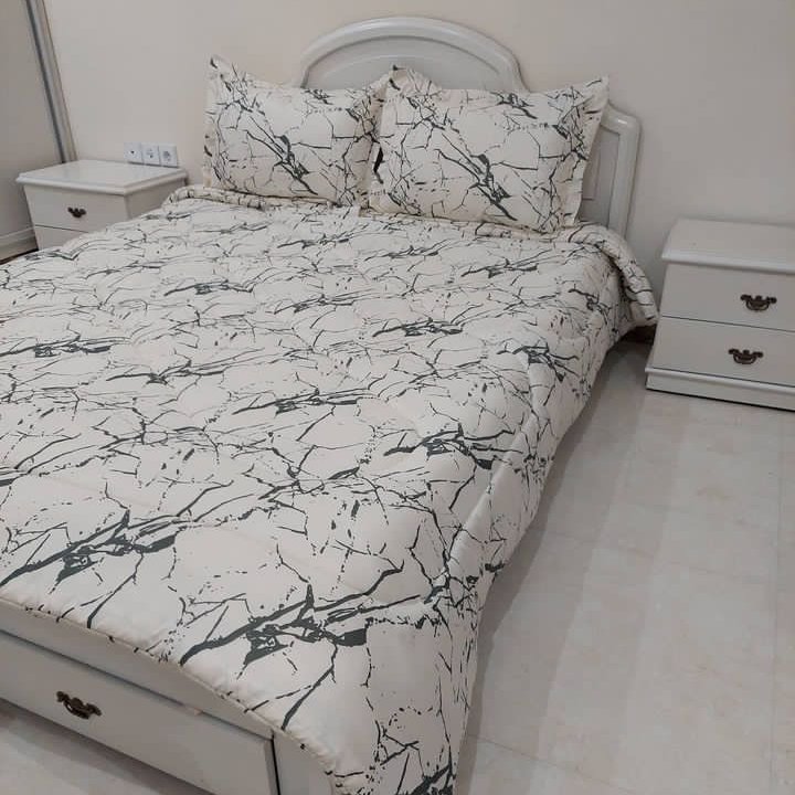 روتختی دونفره 6 تیکه طرح ماربل سفید