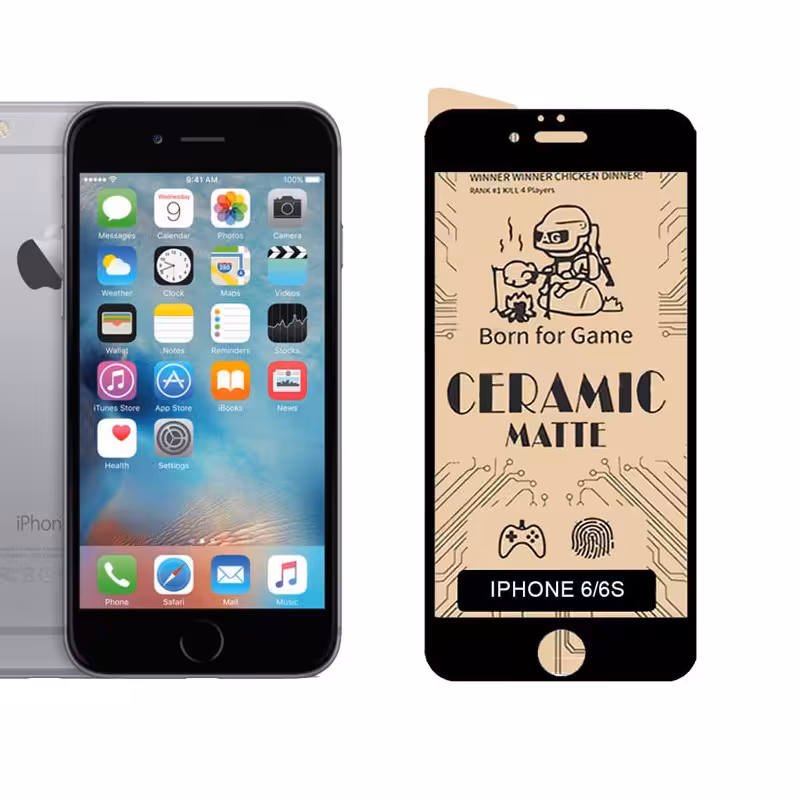 گلس ضدخش iphone6 وiphone 8وiphone 7   سرامیکی 9D