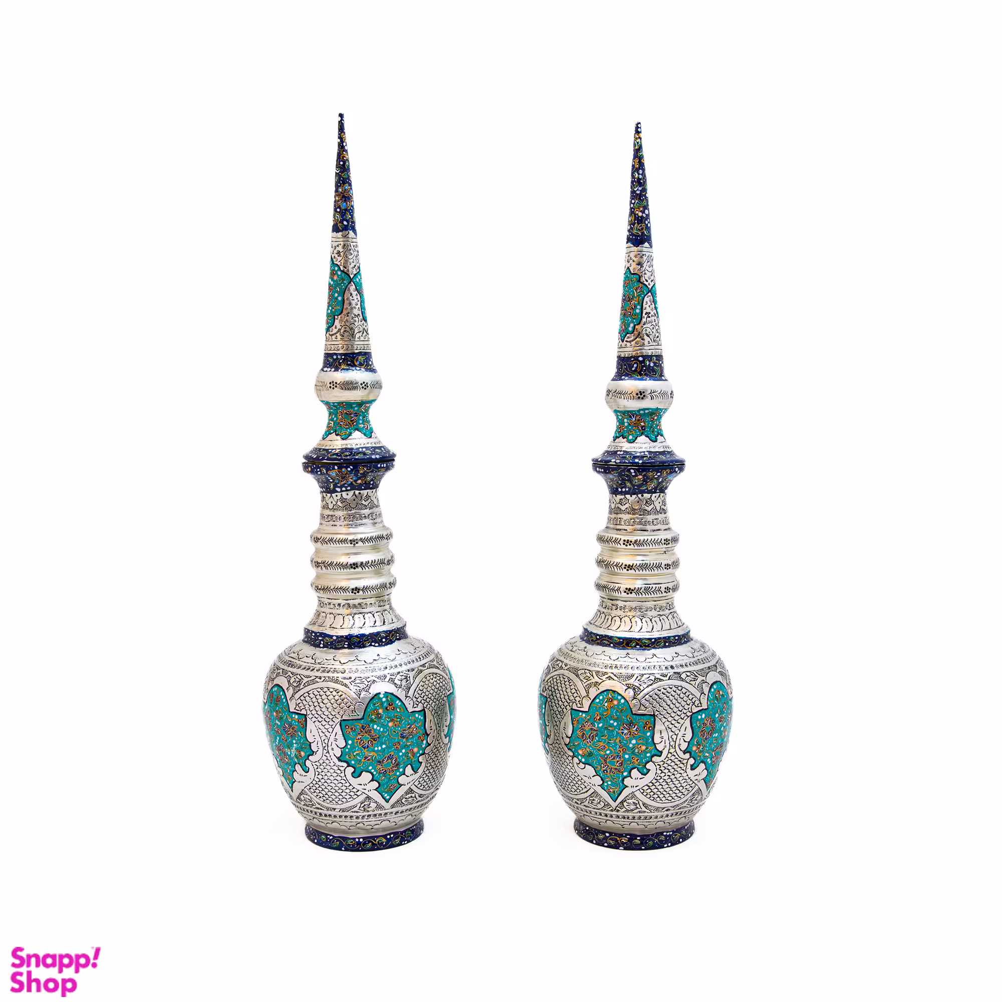 تنگ مسی قلم زنی طرح تذهیب کد 6947 مجموعه 2 عددی