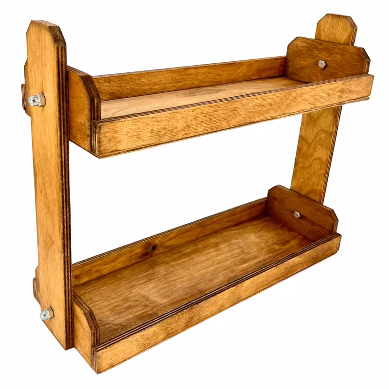 استند جا ادویه ای مدل دو طبقه چوبی ST09