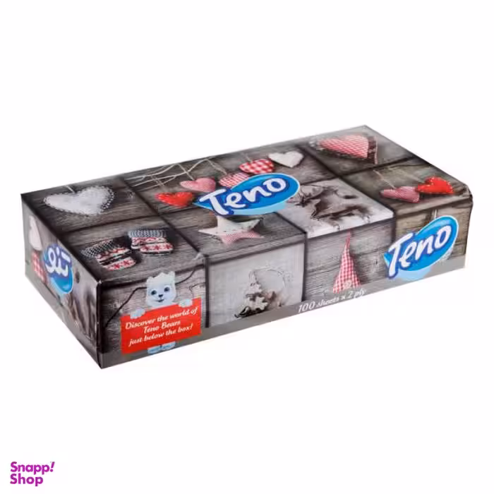 دستمال کاغذی جعبه‌ای 100 برگ تنو