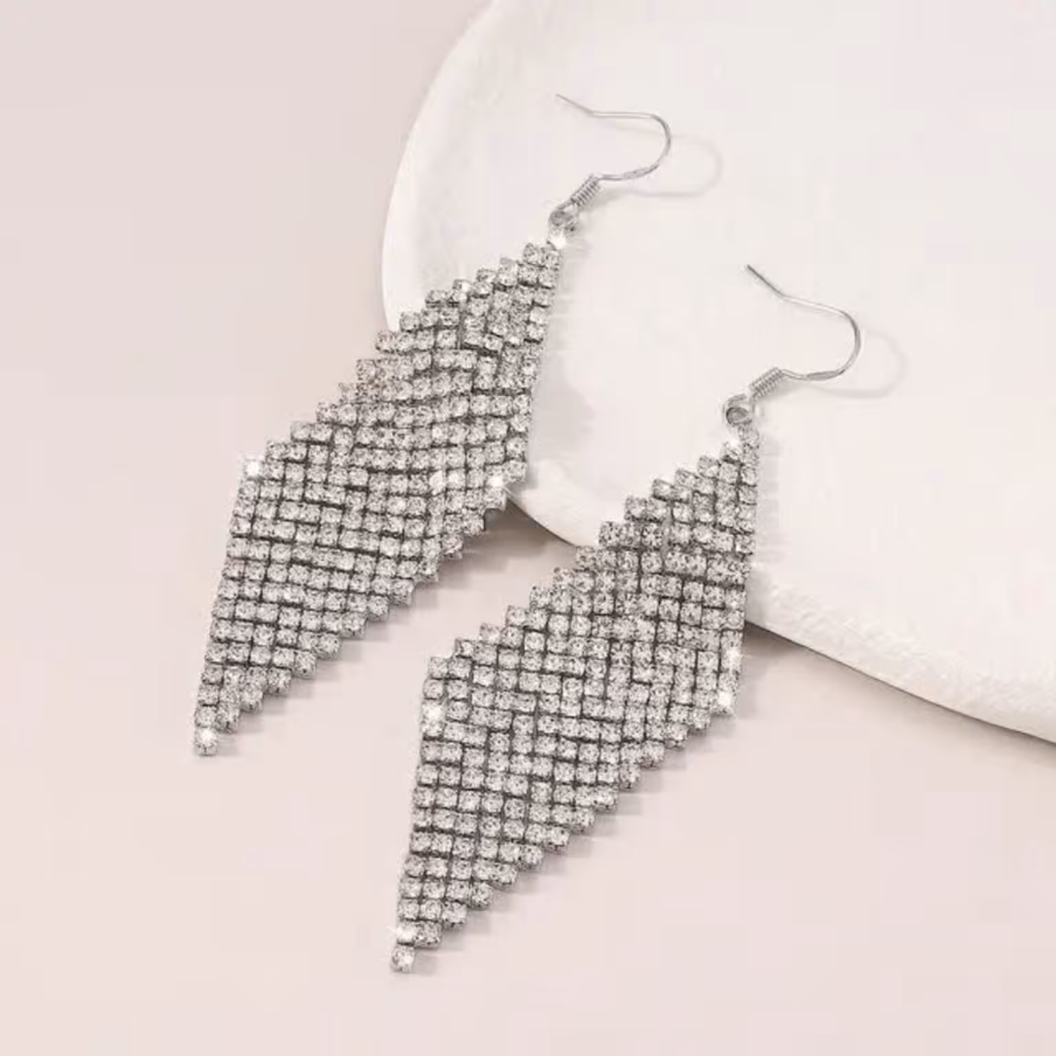 گوشواره عصایی دستسازنگین کریستال جواهری 