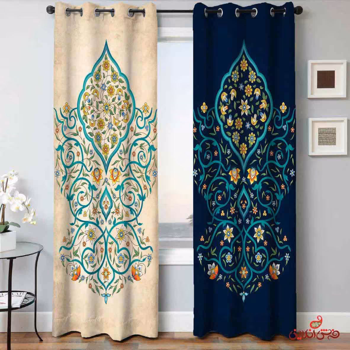 پرده 2عددی سنتی کد 2072