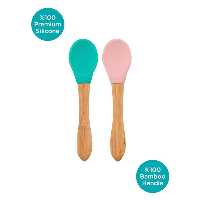 قاشق نوزادی ژله ای دسته چوبى با سیلیکون نرم و ضد حساسیت  minikoioi scoop