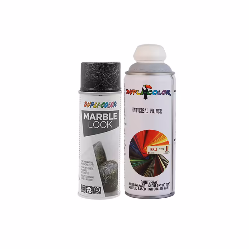 اسپری مرمر مشکی و پرایمر دوپلی کالر مدل dupli2 حجم 400 میلی لیتر مجموعه 2 عددی
