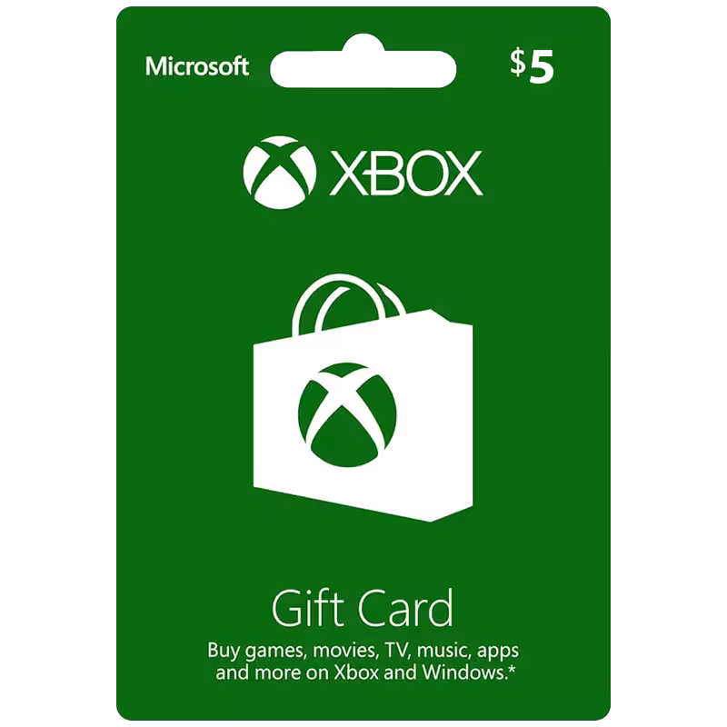 خرید گیفت کارت 5 دلاری ایکس باکس