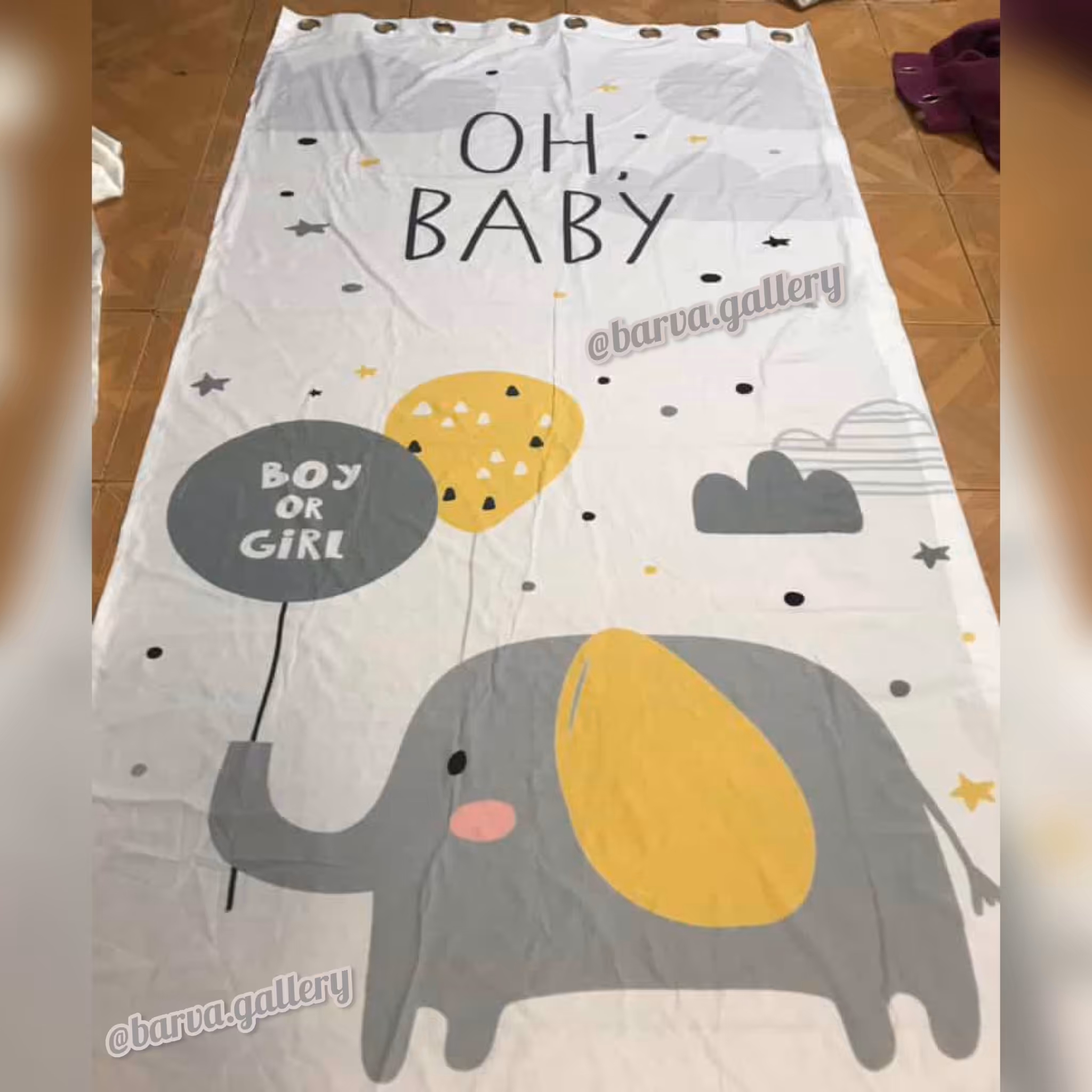 پرده اتاق خواب کودک طرح شیر و فیل بروا گالری با کیفیت درجه یک و دوخت بسیار تمیز