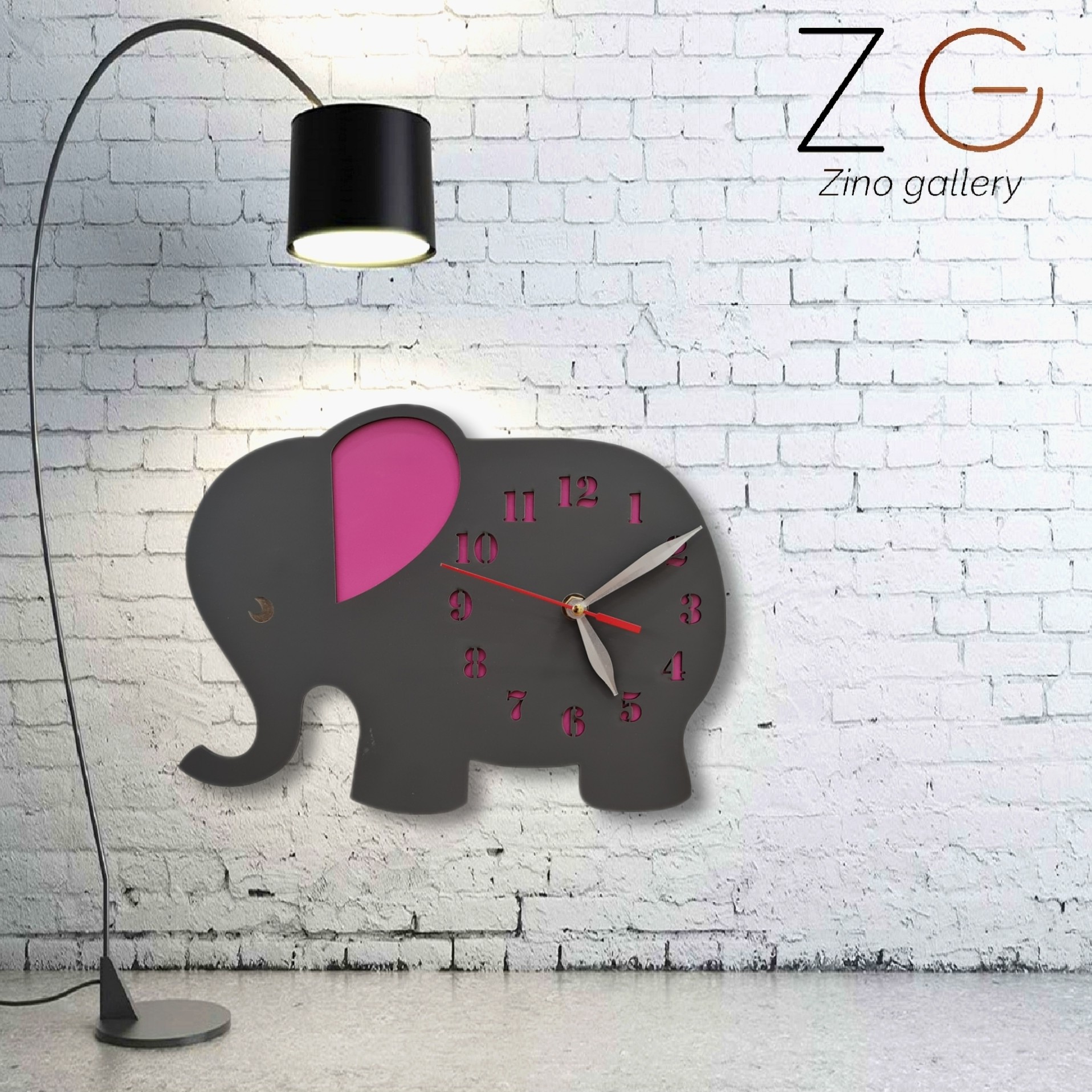 ساعت دیواری بچگانه طرح فیل مدل ZC09