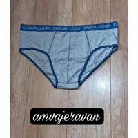 شورت مردانه  اسلیپ برند LIVERGY  آلمان خاکستری  با نوار آبی سایز 4XL یا 10