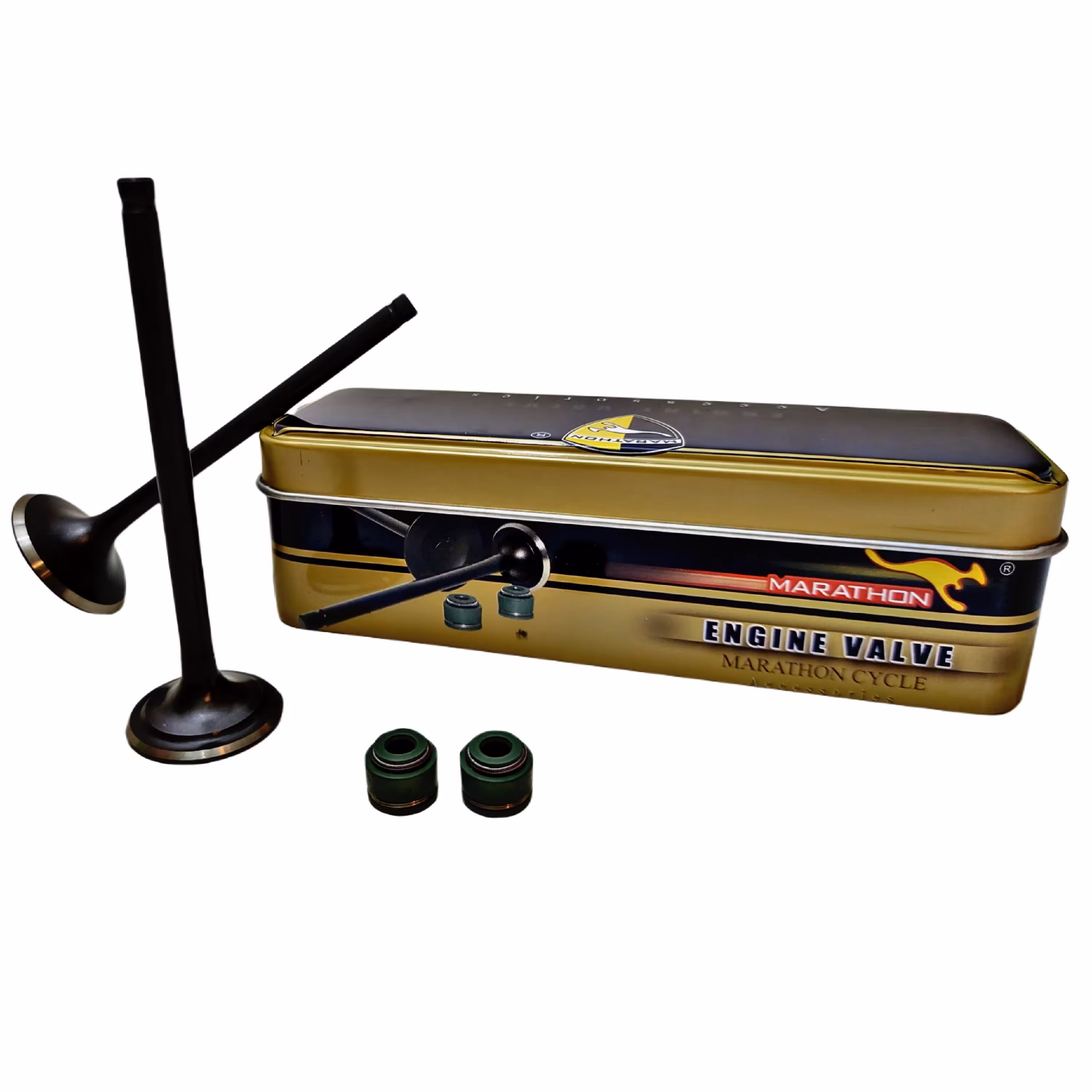 سوپاپ موتورسیکلت مارک ماراتون طلایی همراه با گیت سوپاپ هندا  200