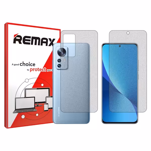 گلس صفحه نمایش و پشت گوشی شیائومی 12 مدل مات برند ریمکس کد SS