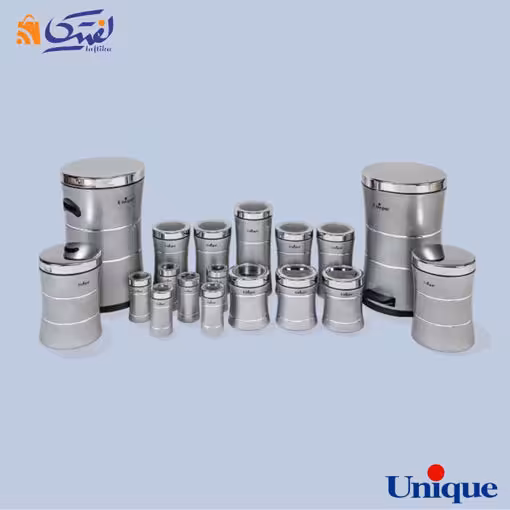 سرویس آشپزخانه یونیک UN-4591 خطی نقره ای 18 پارچه کمر باریک استیل
